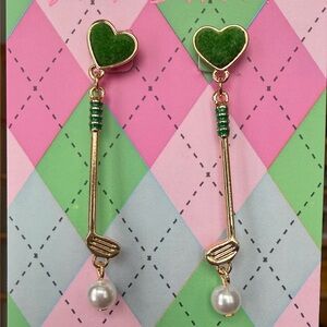 Betsey Johnson Golf Club Earrings New with Tags Great Spring Gift Mothers Day